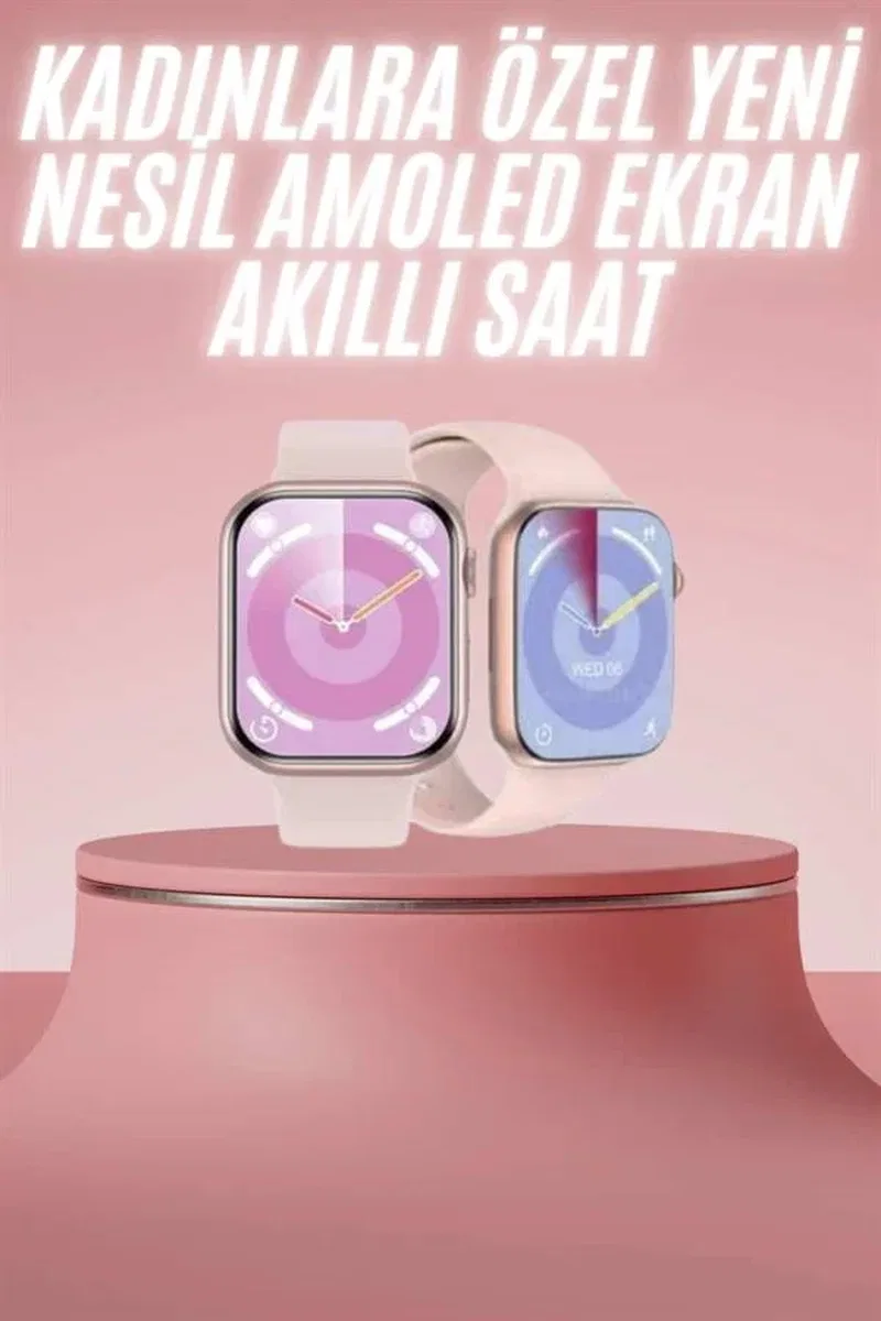 Kadınlara Özel Yeni Nesil Pembe Amoled Ekran Ultra Akıllı Saat 49MM görsel 2