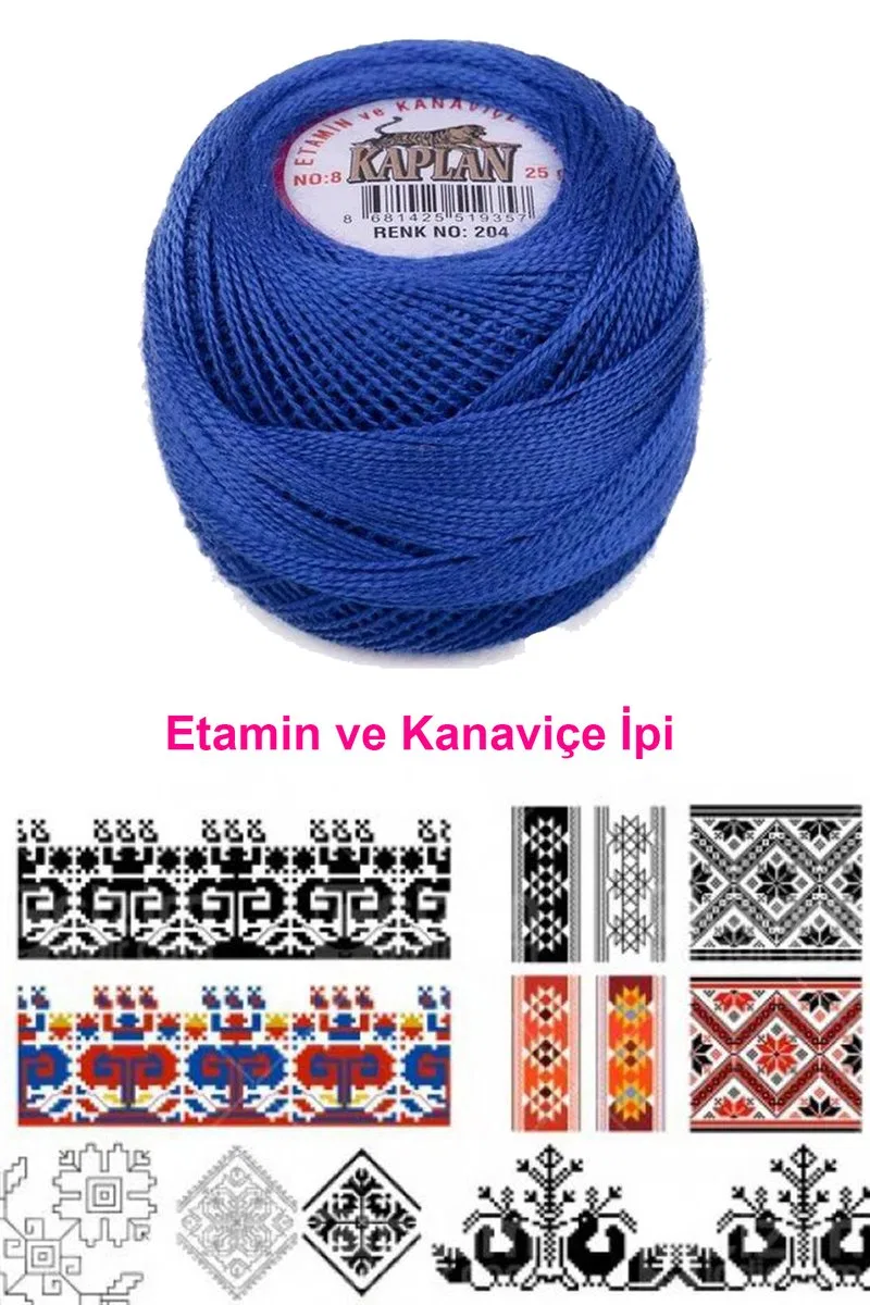 Kaplan Etamin Ve Kanaviçe İpi 8 No Kod/Renk: 204 - Royaleks görsel 2
