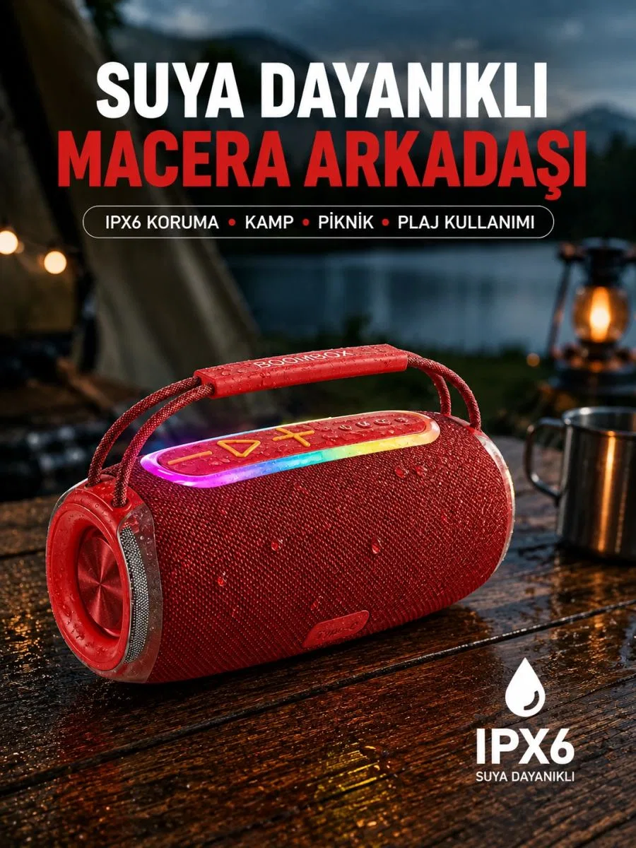 20w Kablosuz Bluetooth Hoparlör Rgb Işık Efektli Usb/sd/aux Destekli