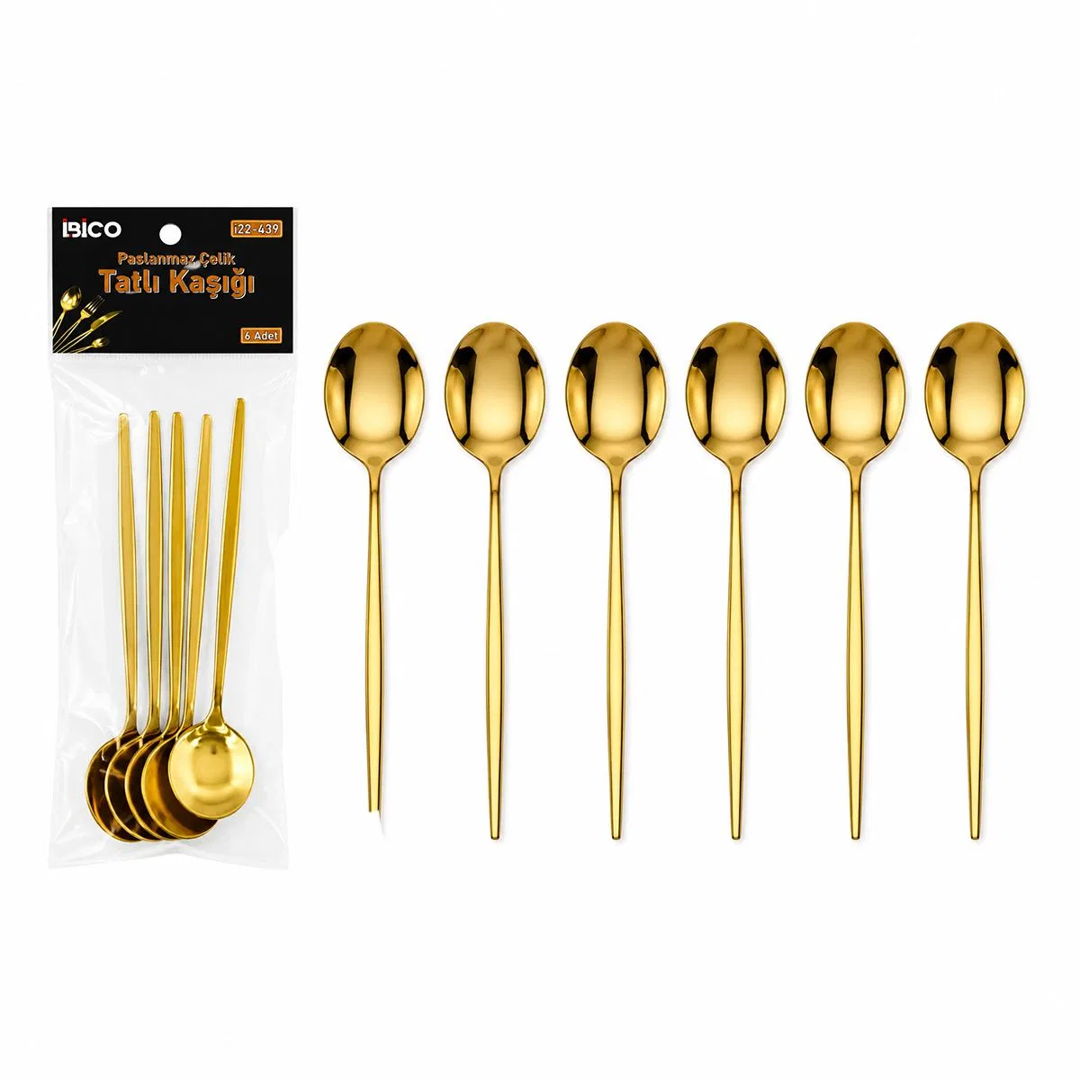 Altın Renk Tatlı Kaşığı 13cm görsel 2