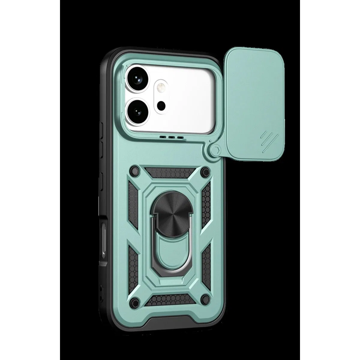 Huawei Honor 600 Pars Lens Yüzüklü Silikon - Yeşil görsel 3