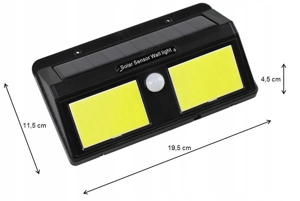 Solar Güneş Enerjili Sensörlü 96 Cob Led Aplik Duvar Tipi Led Lamba görsel 2