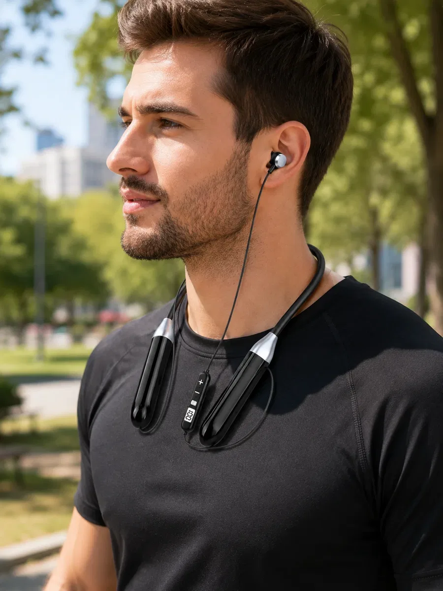 Boyun Tipi Bluetooth Kulaklık Kablosuz Mikrofonlu Uzun Kullanım Süreli Müzik ve Telefon Görüşme Kulaklığı görsel 5