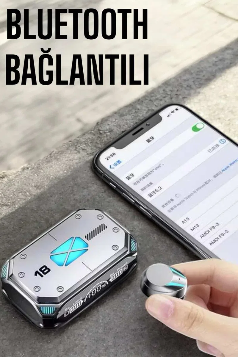 Oyuncu Kulaklığı Yeni Nesil Kablosuz Uzun Pil Ömrü Bluetooth Kulaklık görsel 4