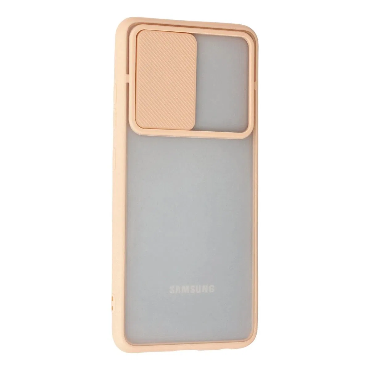 Samsung Galaxy A52 Kılıf Palm Buzlu Kamera Sürgülü Silikon - Pembe görsel 3