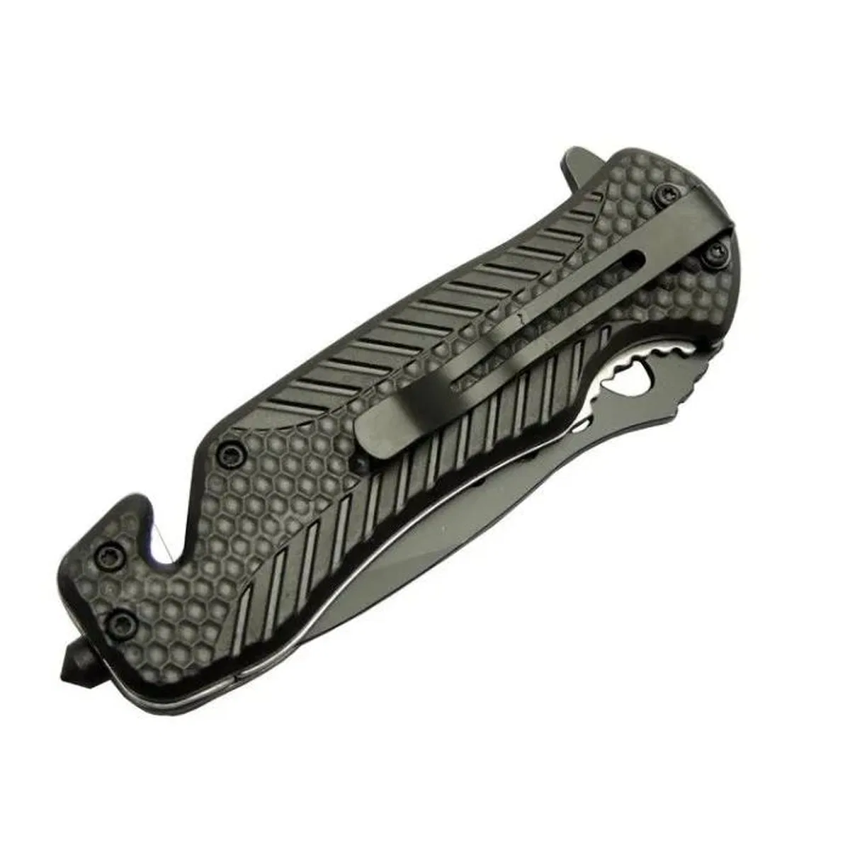 Kurtarma Çakısı Kırmızı 22 Cm Yarı Otomatik, Kemerlikli görsel 2