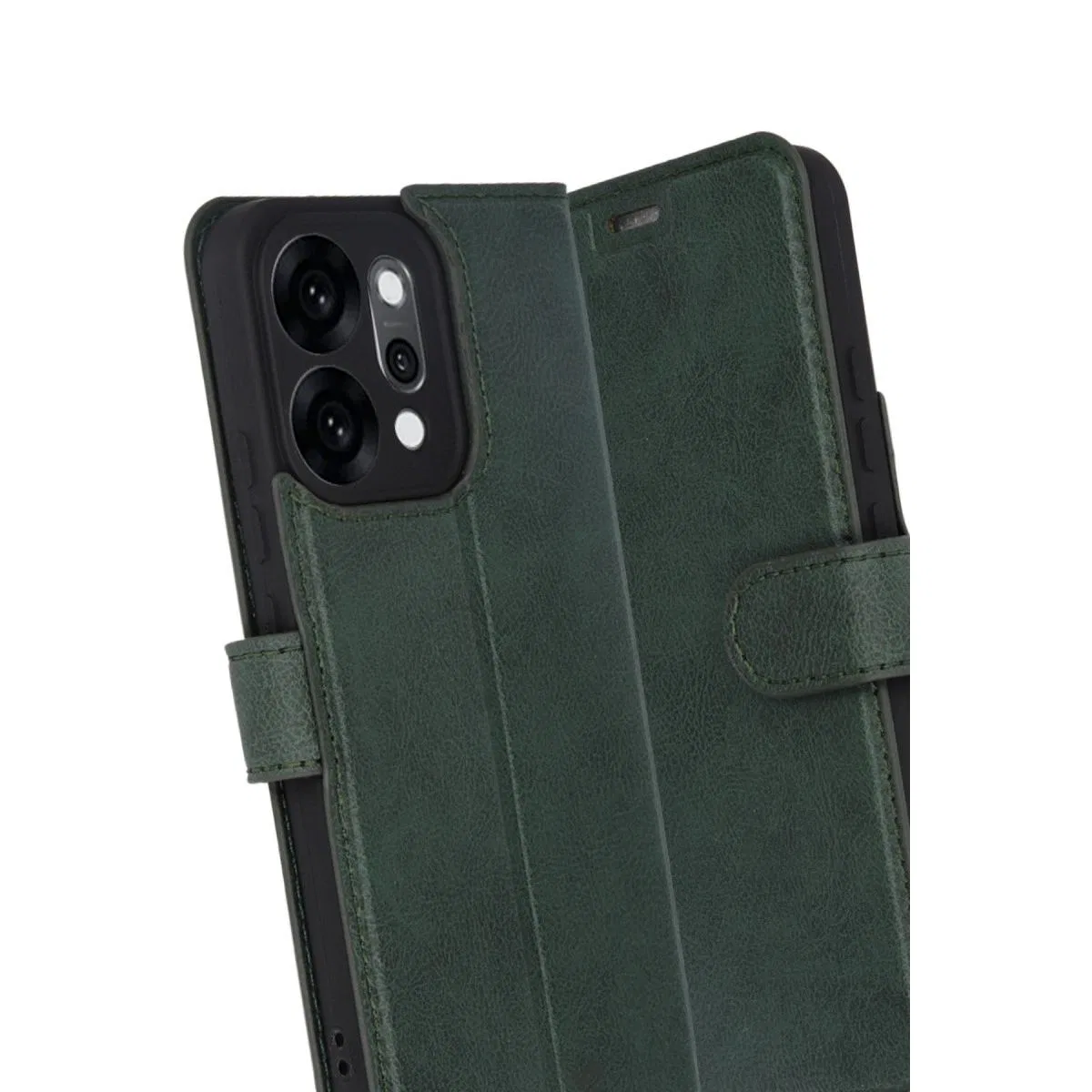 Oppo Reno 14 Trend S Plus Kapaklı Kılıf - Yeşil görsel 3