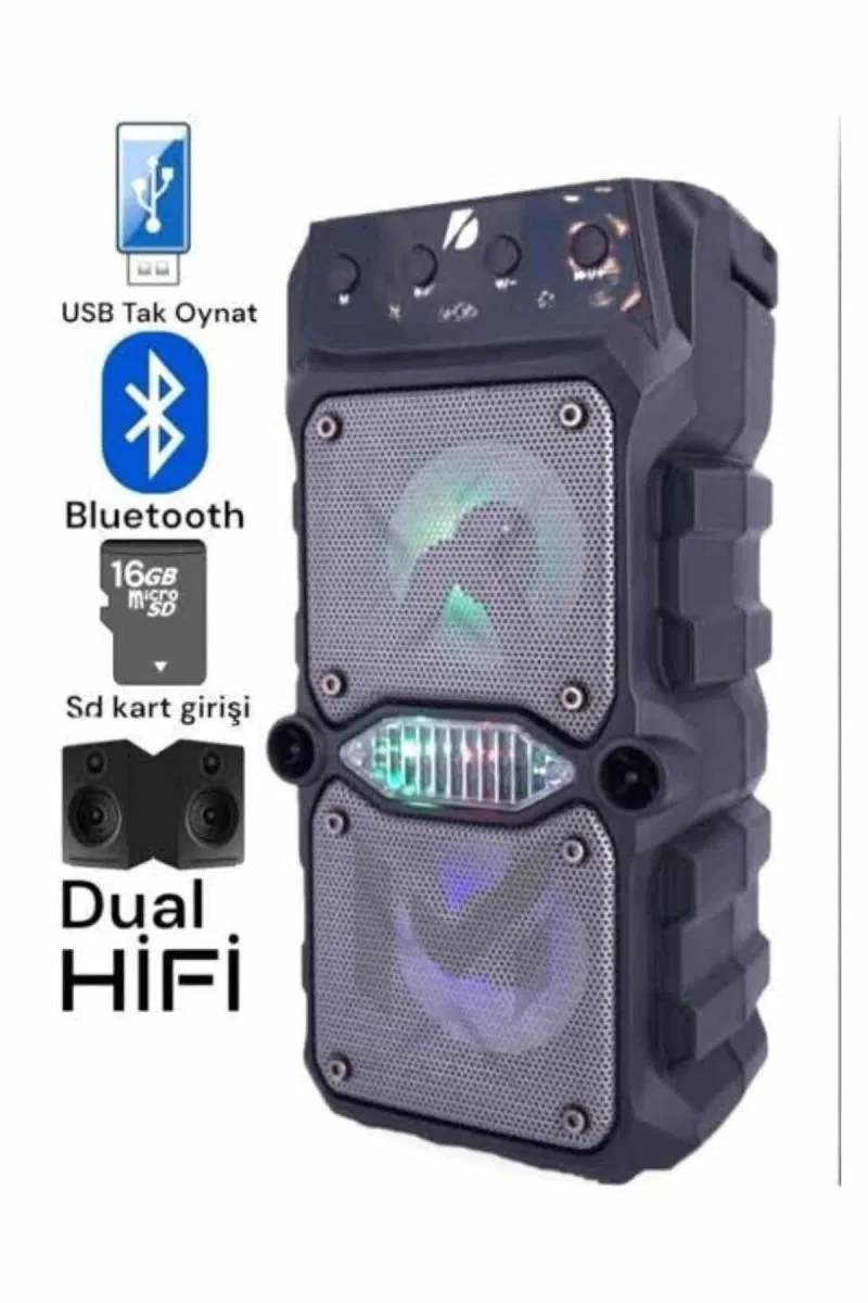 Ses Bombası Kablosuz Bluetooth Hoparlör Çift Çıkışlı Yüksek Ses Kaliteli Hoparlör görsel 3