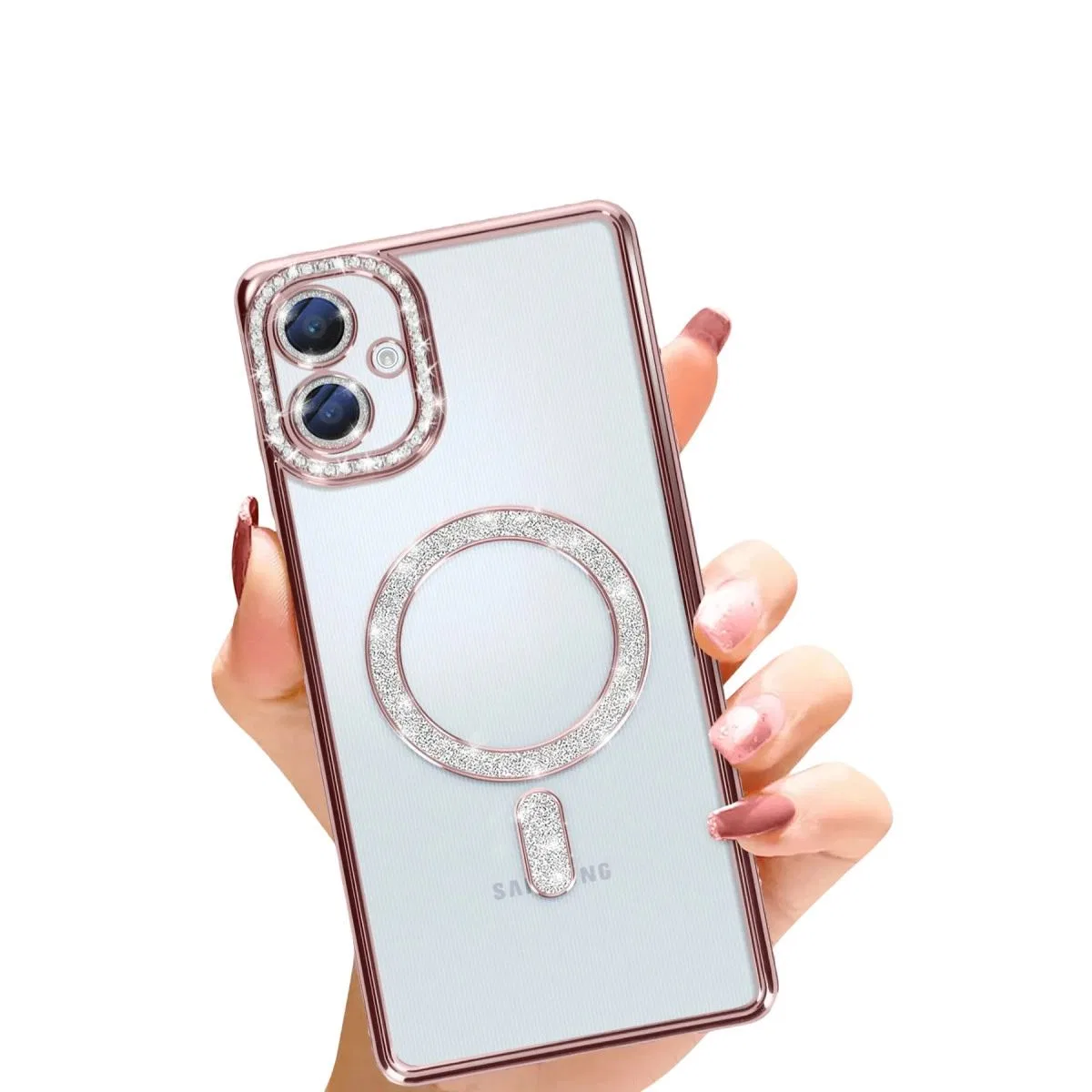 Samsung Galaxy A06 Joke Simli Magneticsafe Kılıf - Pembe görsel 2