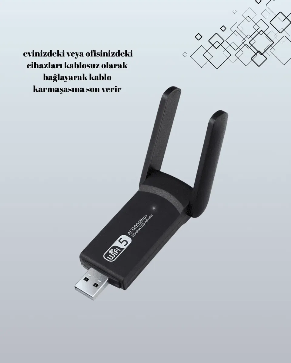 USB WiFi Adaptör – 1200 Mbps Hız görsel 3