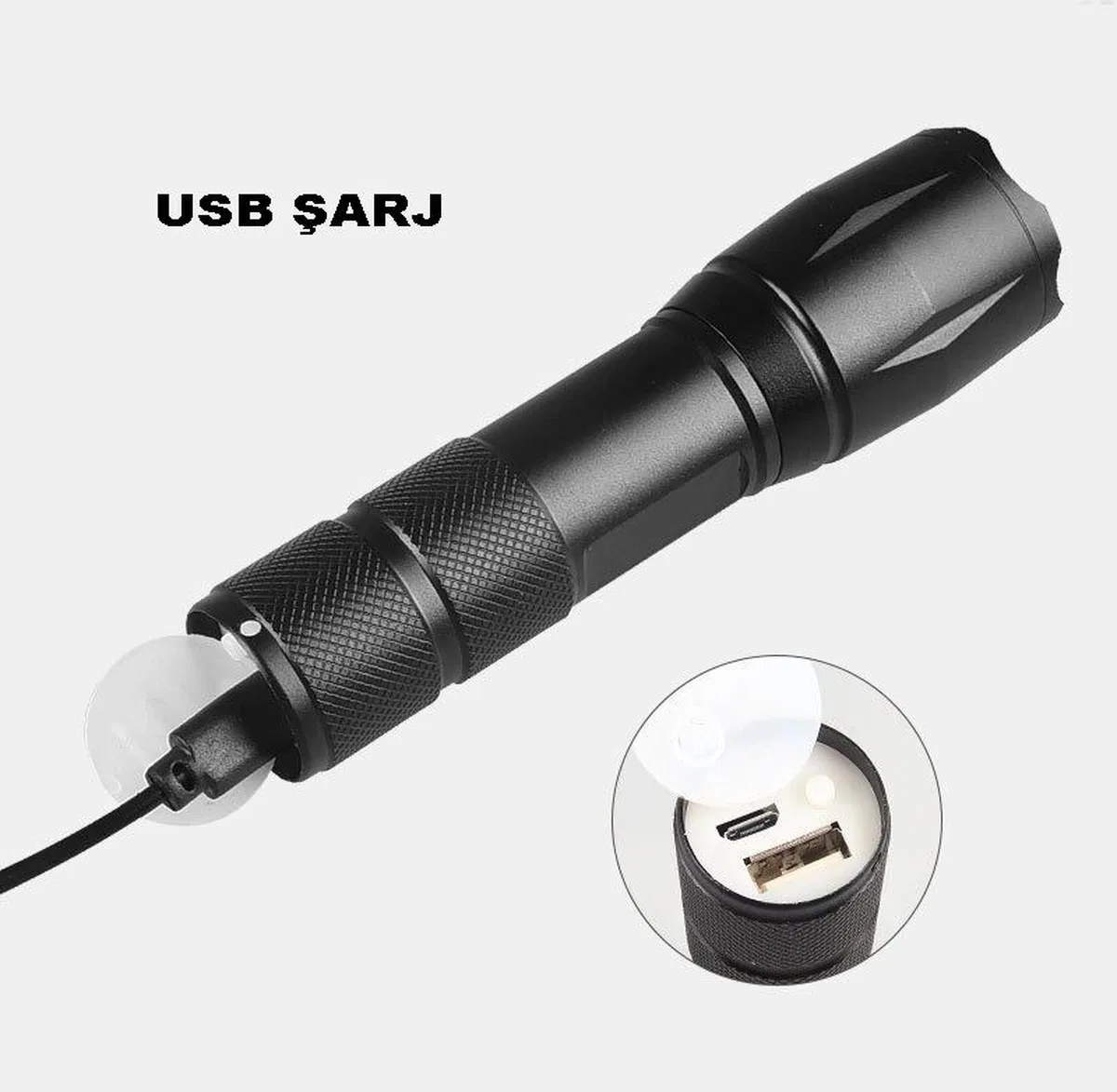 Powerbank Özellikli Uzun Menzilli El Feneri Wt-039 görsel 7